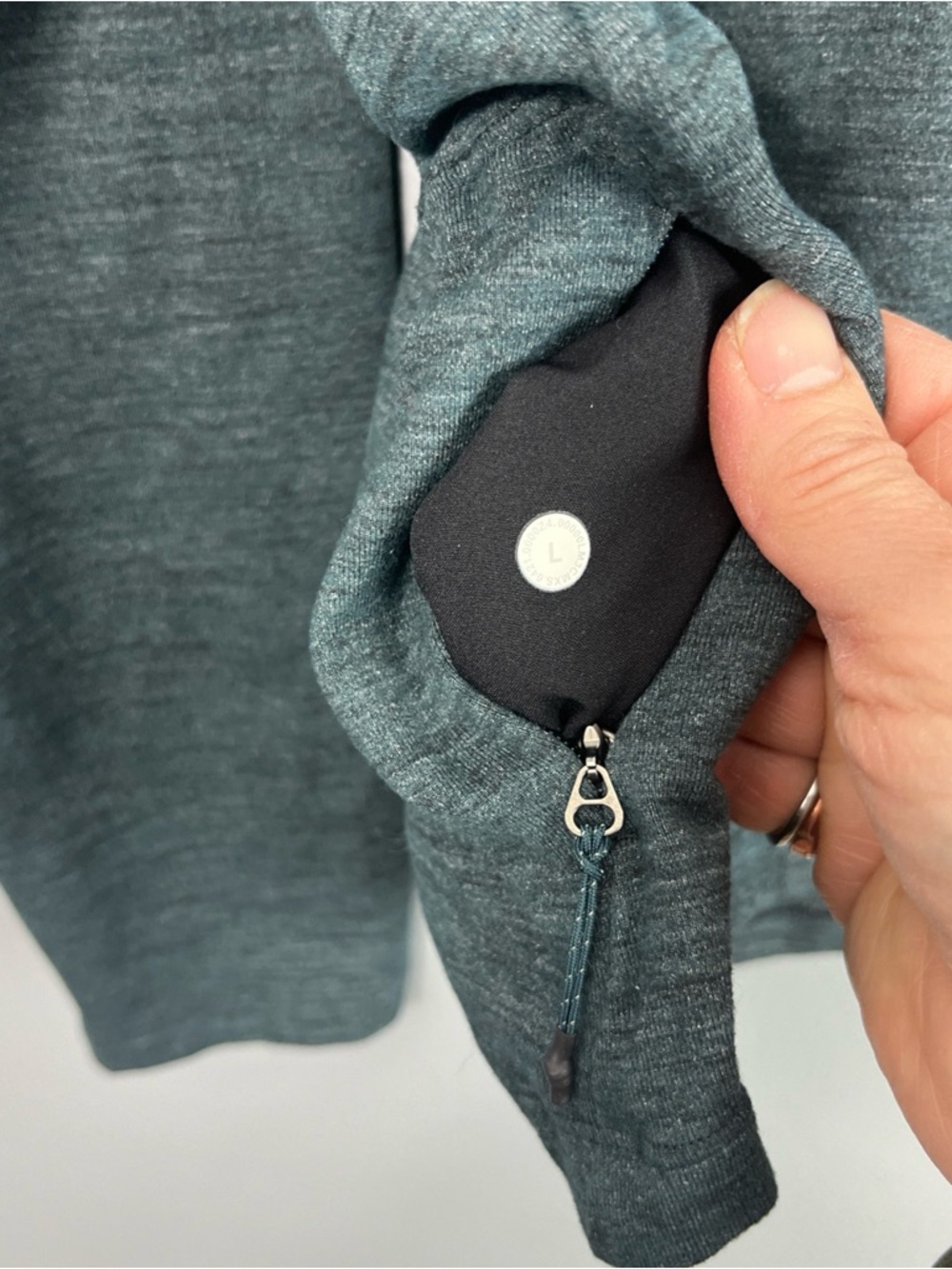 lululemon athletica Men's Surge Teal Heather Quarter-Zip Pullover Size Large - Picture 9 of 9